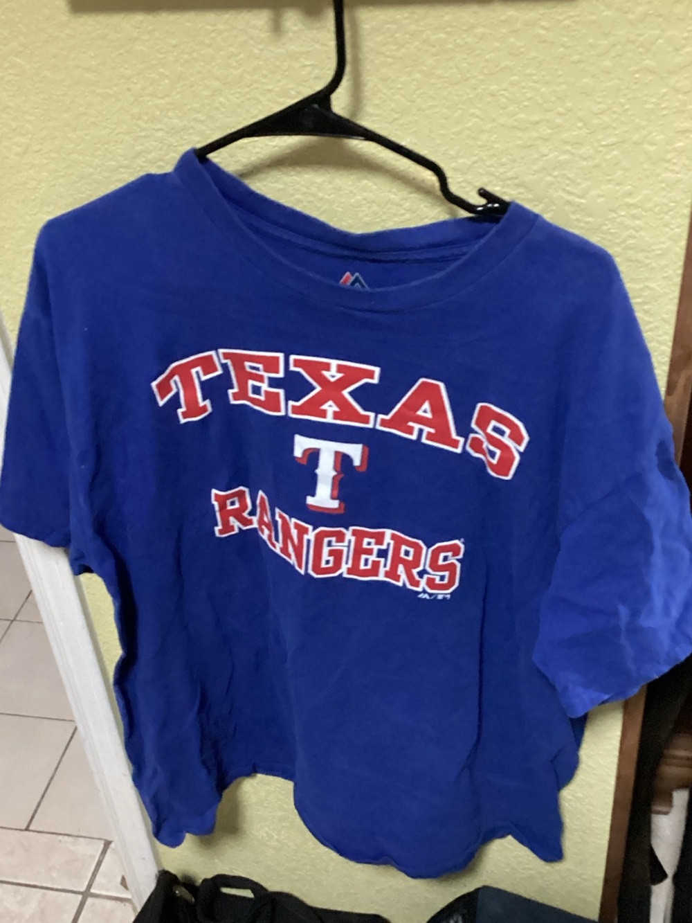 Texas Rangers Blue Graphic T-Shirt by Majestic